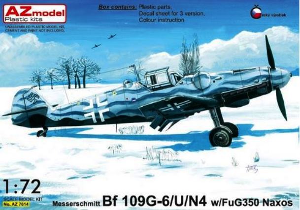 7614 AZmodel Самолёт Bf 109G-6/U/N4 w/FuG350 Naxos 1/72