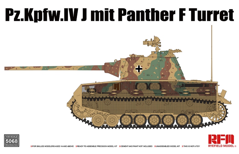 5068 Rye Field Model Танк Pz.Kpfw.IV J mit Panther F Turret 1/35