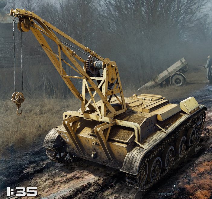 35238 Miniart Немецкая инженерная машина на базе Т-60 Bergepanzer T-60 (r) с интерьером 1/35