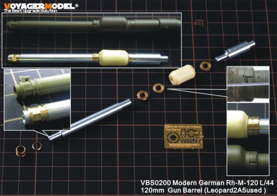 VBS0200 VoyagerModel Modern German Rh-M-120 L/44 120mm Gun Barrel (Leopard2A5used ) 1/35