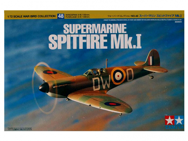 Сборная модель 60748 Tamiya Английский истребитель Supermarine Spitfire Mk.I 