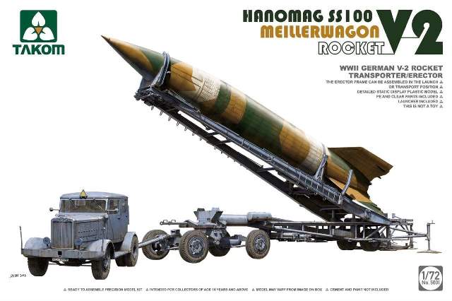 5001 Takom Немецкий тягач Hanomag SS100 с ракетой ФАУ-2 1/72