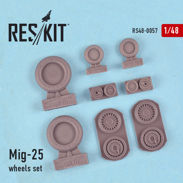RS48-0057 RESKIT MiG-25 wheels set (for ICM, Revell, Kinetic) 1/48