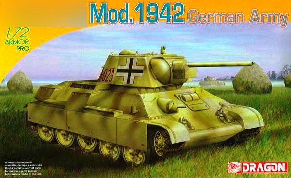 7268К Dragon Немецкий трофейный танк T-34/76 1942г. (+ дополнение)1/72