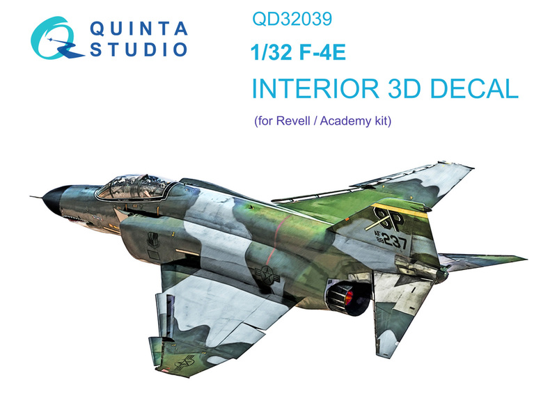 QD32039 Quinta 3D Декаль интерьера кабины F-4E early (для Revell/Academy) 1/32
