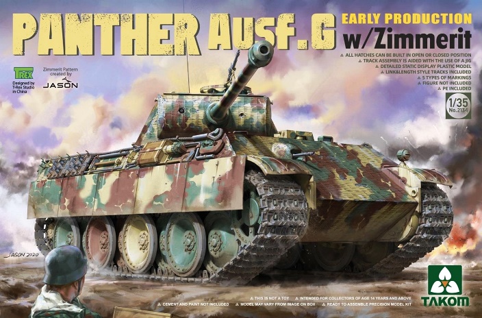 2134 Takom Танк Panther Ausf.G (Early) с циммеритом 1/35