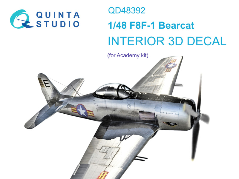 QD48392 Quinta 3D декаль интерьера для F8F-1 Bearcat (Academy) 1/48