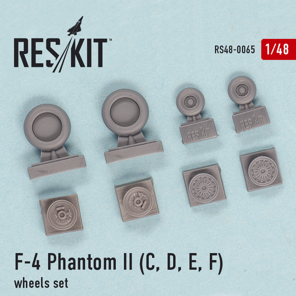 RS48-0065 RESKIT F-4 Phantom II (C, D, E, F) wheels set (for Academy, Hasegawa, Zoukei-Mura) 1/48