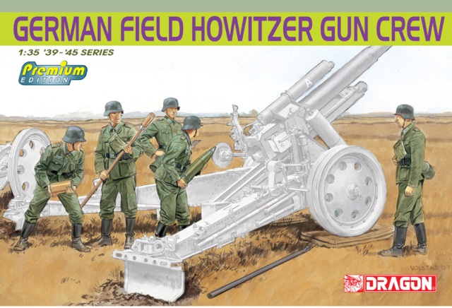 6461 Dragon Расчет гаубицы German Field Howitzer Gun Crew Масштаб 1/35