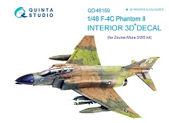 QD48159 Quinta 3D Декаль интерьера кабины F-4C (для модели ZM SWS) 1/48
