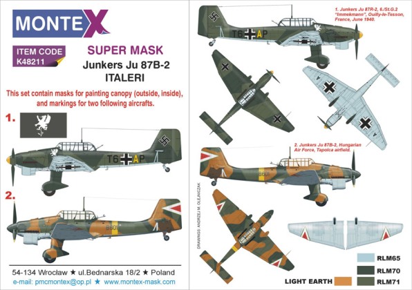 K48211 Montex  Super Mask Ju 87B-2 (ITALERI) 1/48