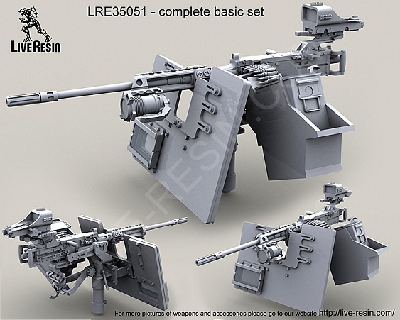 LRE35051 Live Resin Пулемёт M2 Browning .50 калибр на треноге M3 1/35