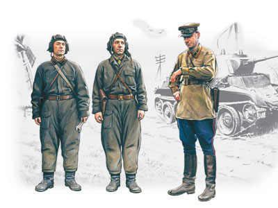35181 ICM Советский танковый экипаж, 1939-1942г (3 фигуры) Масштаб 1/35