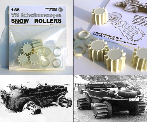 L35201 LeadWarrior Дополнение к модели VW Schwimmwagen SNOW ROLLERS Масштаб 1/35