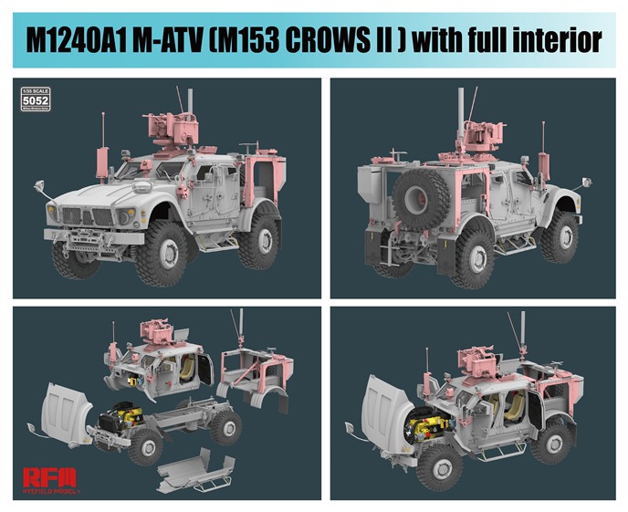 5052 RFM Бронеавтомобиль M1240A1 M-ATV (M153 CROWS II) с интерьером 1/35