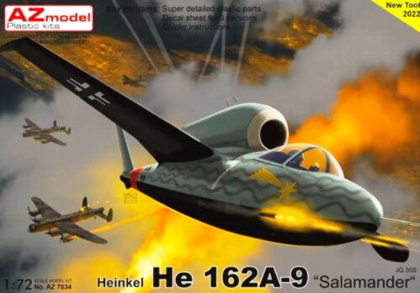 7834 AZmodel Немецкий истребитель He 162A-9 "Salamander" JG.300 1/72