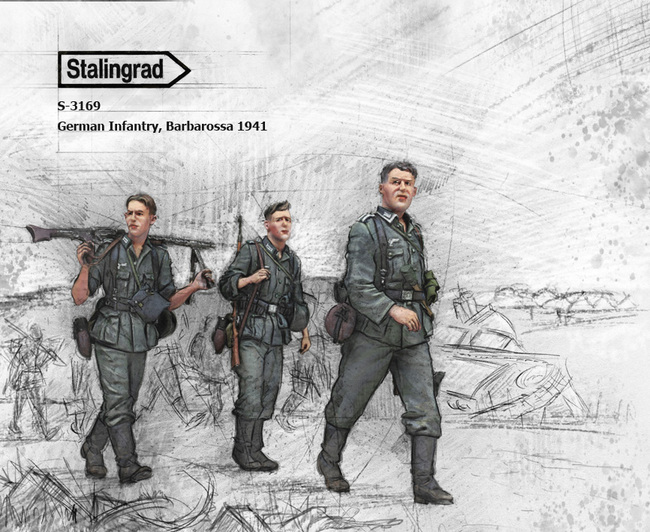 3169 Stalingrad Германские солдаты (Лето 1941 года, 3 фигуры) 1/35