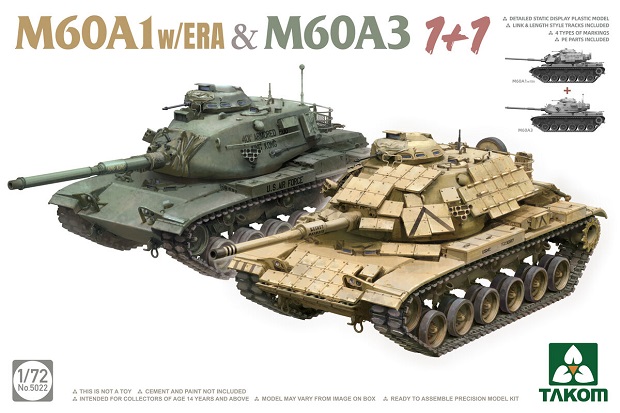 5022 Takom Танки M60A1 с ERA и M60A3 (1+1) 1/72