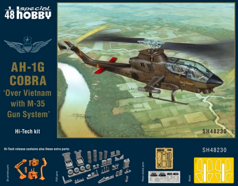 48230 Special Hobby Вертолет AH-1G Cobra ‘Over Vietnam with M-35 Gun System’ Hi-Tech 1/48
