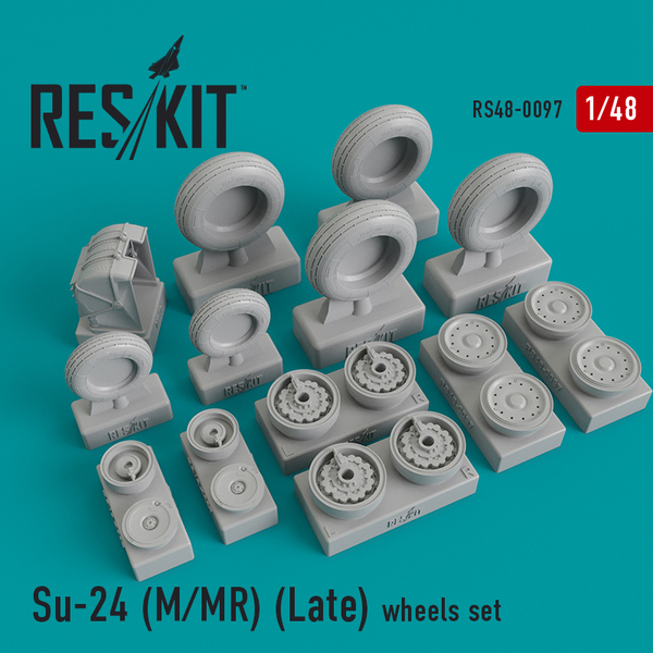 RS48-0097 RESKIT Su-24 (M/MR) (Late) wheels set (Trumpreter) 1/48