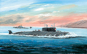 9007 Звезда Атомная подводная лодка "Курск" Масштаб 1/350