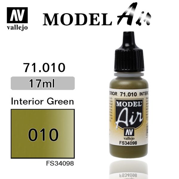 V-71010 Vallejo Краска Model Air Зеленая Интерьерная 17 мл