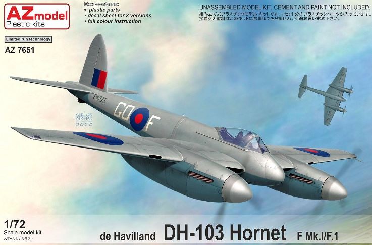 7651 AZmodel Английский истребитель DH-103 Hornet F Mk.I/F.1 1/72