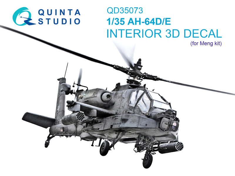 QD35073 Quinta 3D Декаль интерьера кабины AH-64D/E (Meng) 1/35