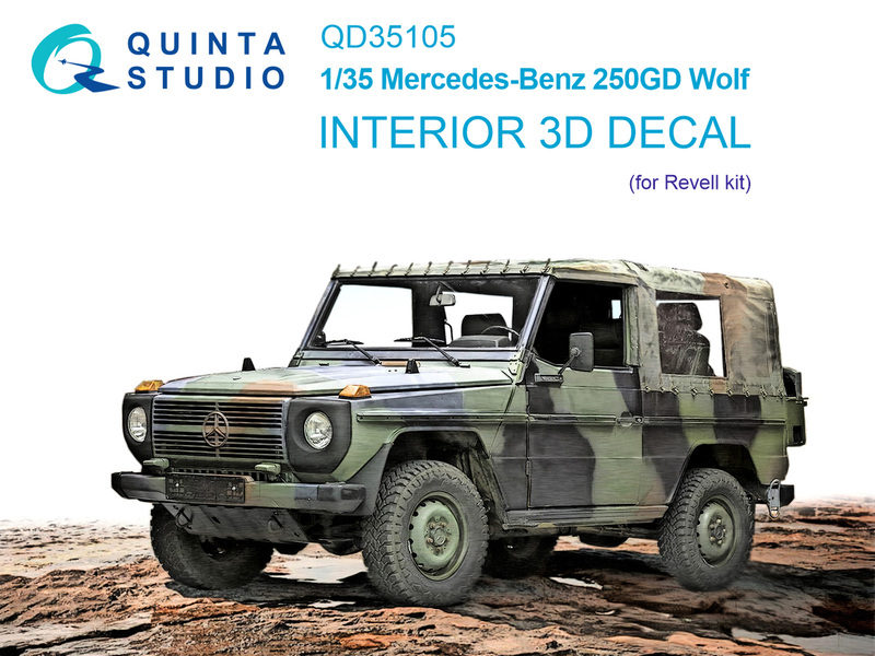 QD35105 Quinta 3D Декаль интерьера кабины Mersedes-Benz 250GD (Revell) 1/35