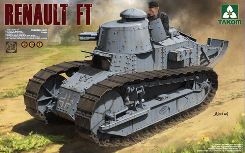 Сборная модель 1004 Takom Французский легкий танк Renault FT-17 (3 in 1) 