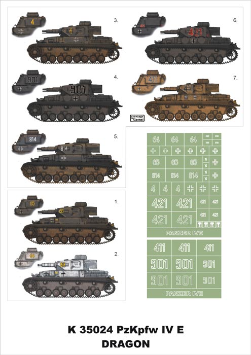 K35024 Montex Набор масок для танка Panzer IV.E (Dragon) Масштаб 1/35