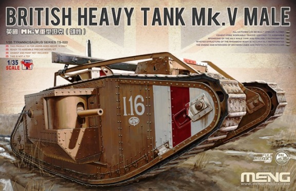 Сборная модель TS-020 MENG Model Британский танк Mk.V Male "Самец" 