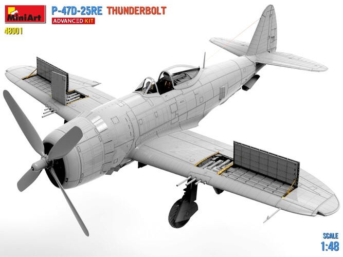 48001 MiniArt Самолет P-47D-25RE Thunderbolt (Advanced Kit) 1/48