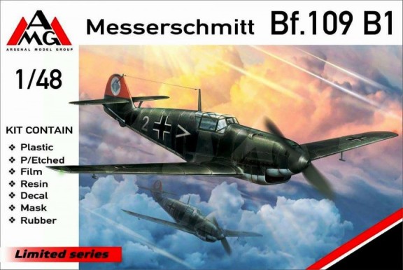 Сборная модель 48713 AMG Самолет Messerschmitt Bf.109 B1 
