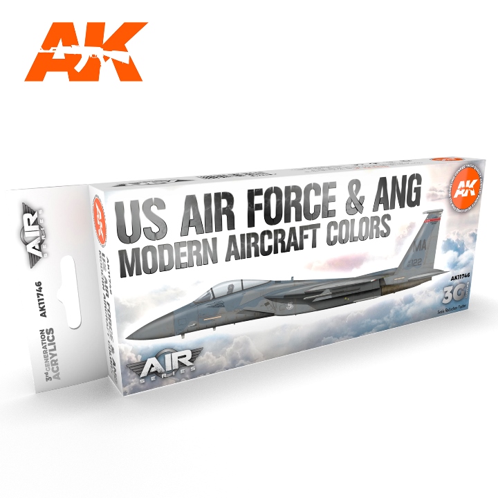 AK11746 AK Interactive Набор акриловых красок 3G "US Air Force & ANG Modern Aircraft" (8 красок)
