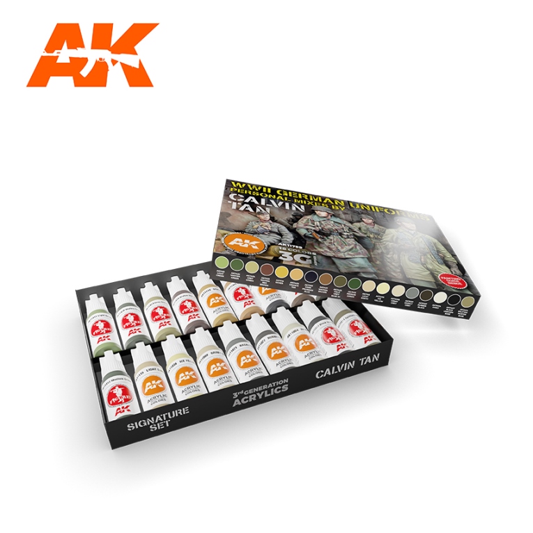 AK11759 AK Interactive Набор акриловых красок 3G "Униформа германских солдат"(18 красок)