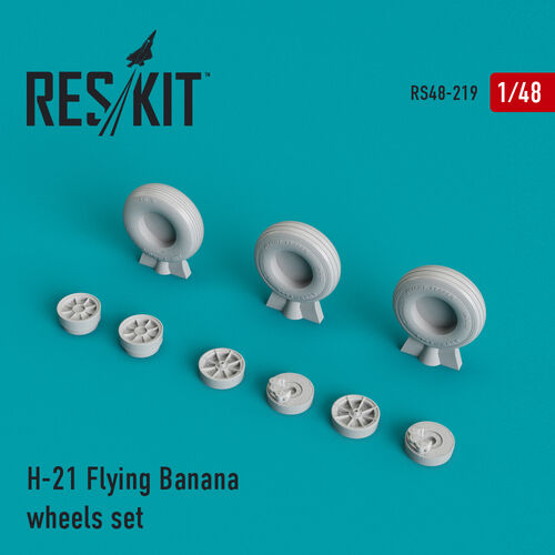 RS48-0219 RESKIT H-21 Flying Banana wheels set (for Italeri, Special Hobby) 1/48