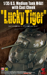 Сборная модель 35-035 Asuka Model Танк U.S. Medium Tank M4A1 with Cast Cheek `Lucky Tiger`