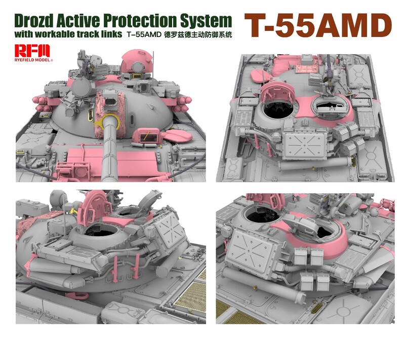 5091 RFM Танк Т-55АД с активной защитой Дрозд 1/35