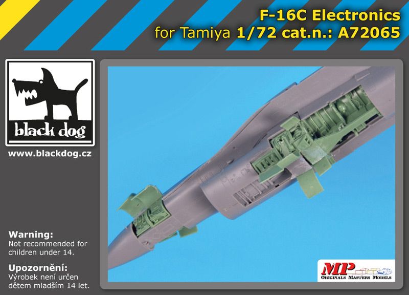 A72065 Black Dog Набор аксессуаров из смолы для F-16 C electronics 1/72