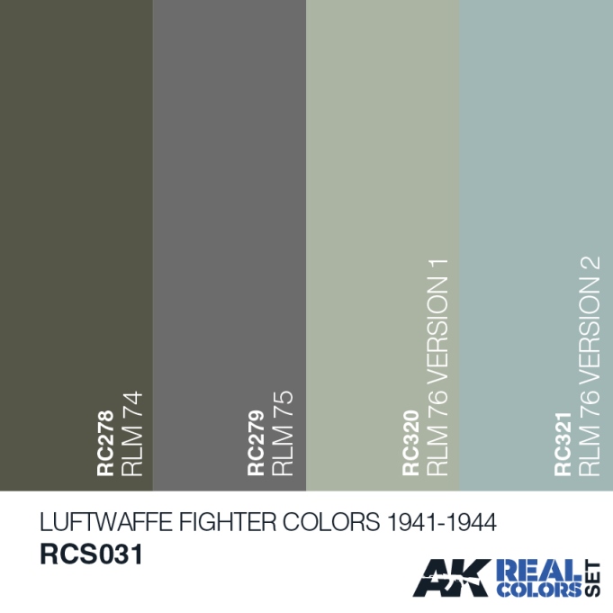 RCS031 AK Interactive Набор красок Истребители германии 1941-44гг (4 шт)