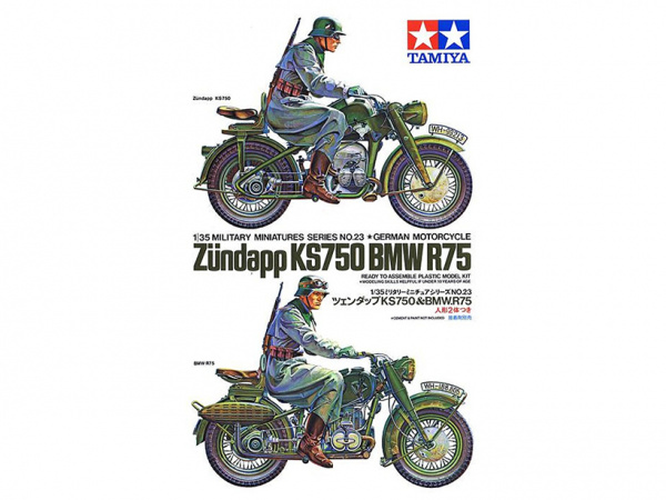 Сборная модель 35023 Tamiya Мотоциклисты на ZundKS750 и BMWR75