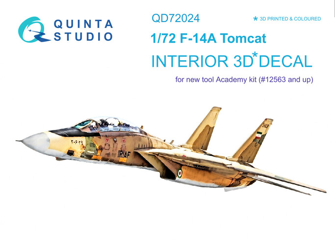 QD72024 Quinta 3D Декаль интерьера кабины F-14A (Academy) 1/72