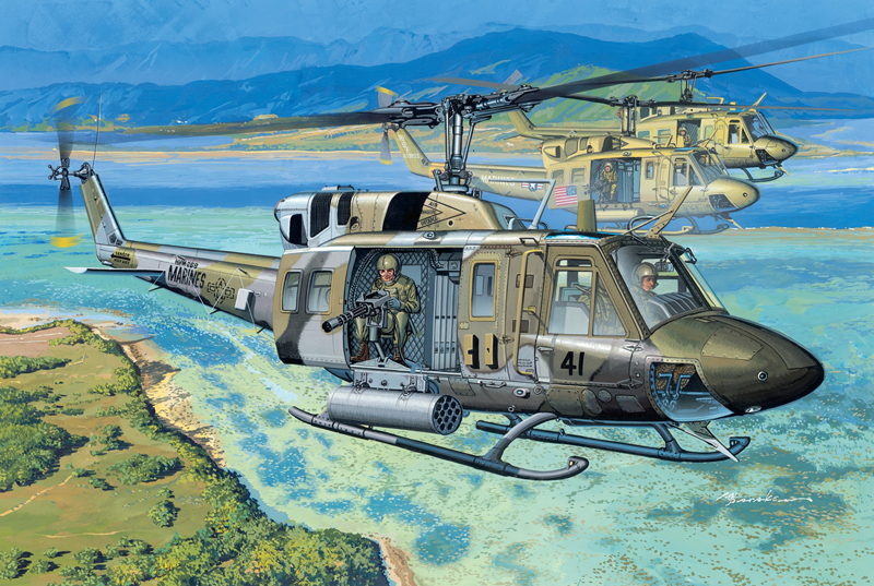 Сборная модель 3540 Dragon Американский многоцелевой вертолёт UH-1N Huey "Gunship" 