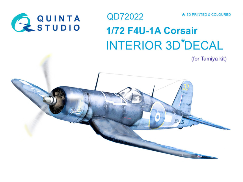 QD72022 Quinta 3D Декаль интерьера кабины F4U-1A Corsair (для модели Tamiya) 1/72