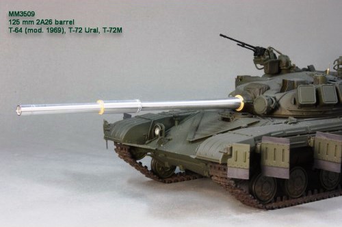 MM3509 Magic Models 125 мм ствол 2А26 с фототравлением для Т-64А (мод.1969г), Т-72 "Урал", Т-72М Мас