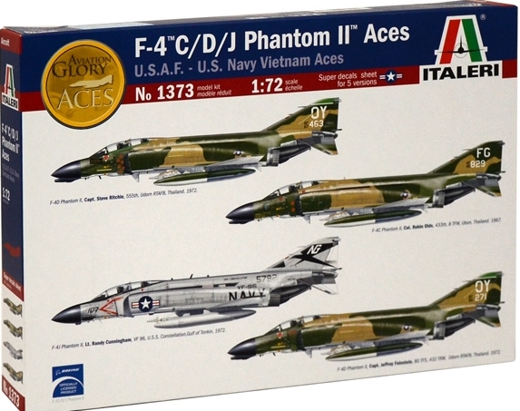  Сборная модель 1373 Italeri Самолет F-4 C/D/J Phantom "Vietnam Aces"  