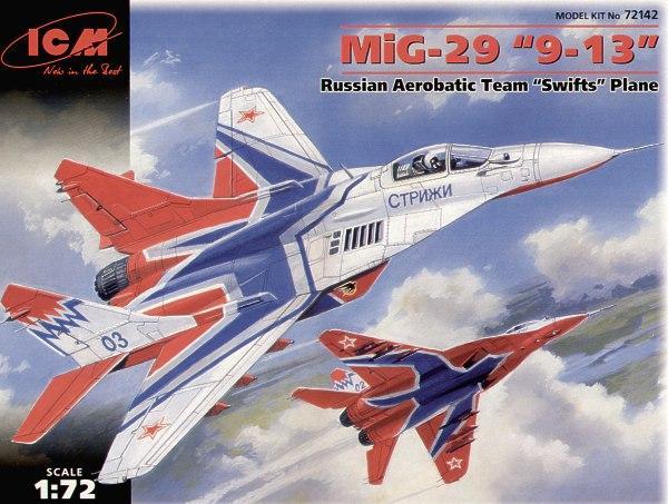Сборная модель 72142 ICM Истребитель МиГ-29 (Пилотажная группа стрижи) 