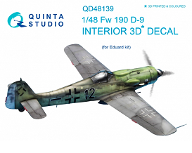 QD48139 Quinta 3D Декаль интерьера кабины Fw 190 D-9 (для модели Eduard) 1/48