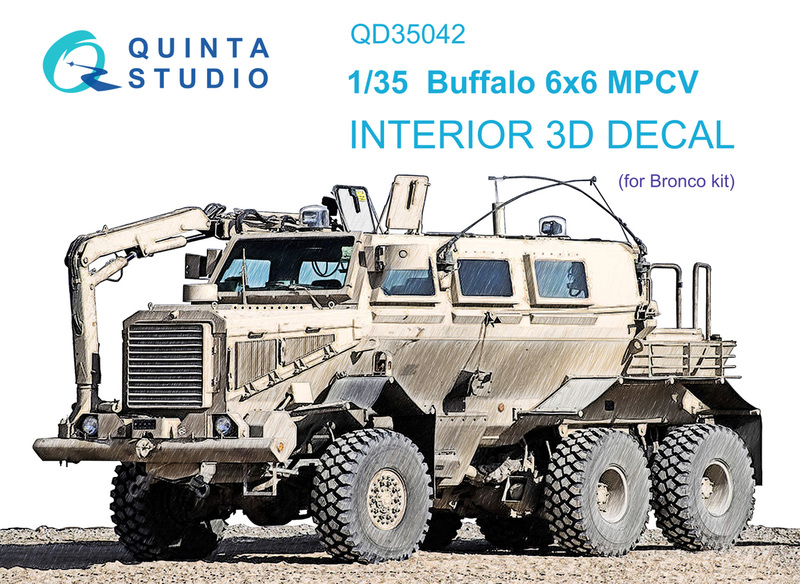 QD35042 Quinta 3D Декаль интерьера кабины Buffalo 6x6 MPCV (Bronco) 1/35